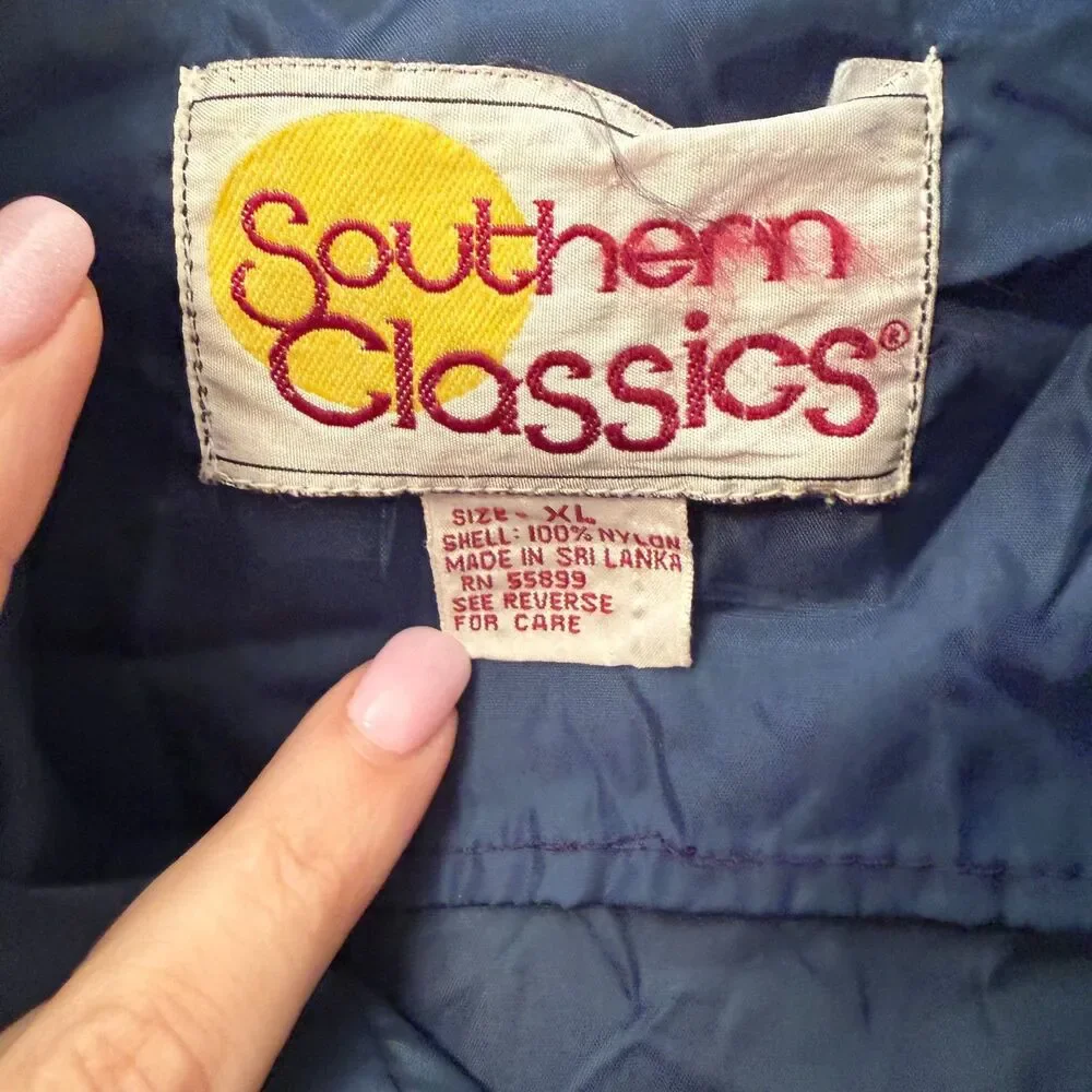 Vintage 90s Southern Classics Colorblock Anorak Jacket Windbreaker Teal Navy XL